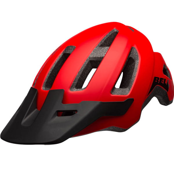 red and black bike helmet